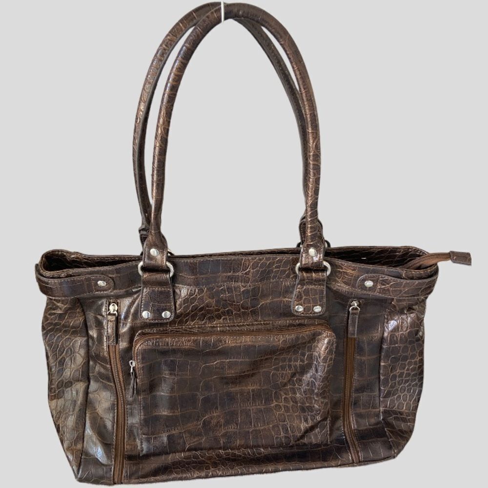 Bruno tote brown snake skin design purse